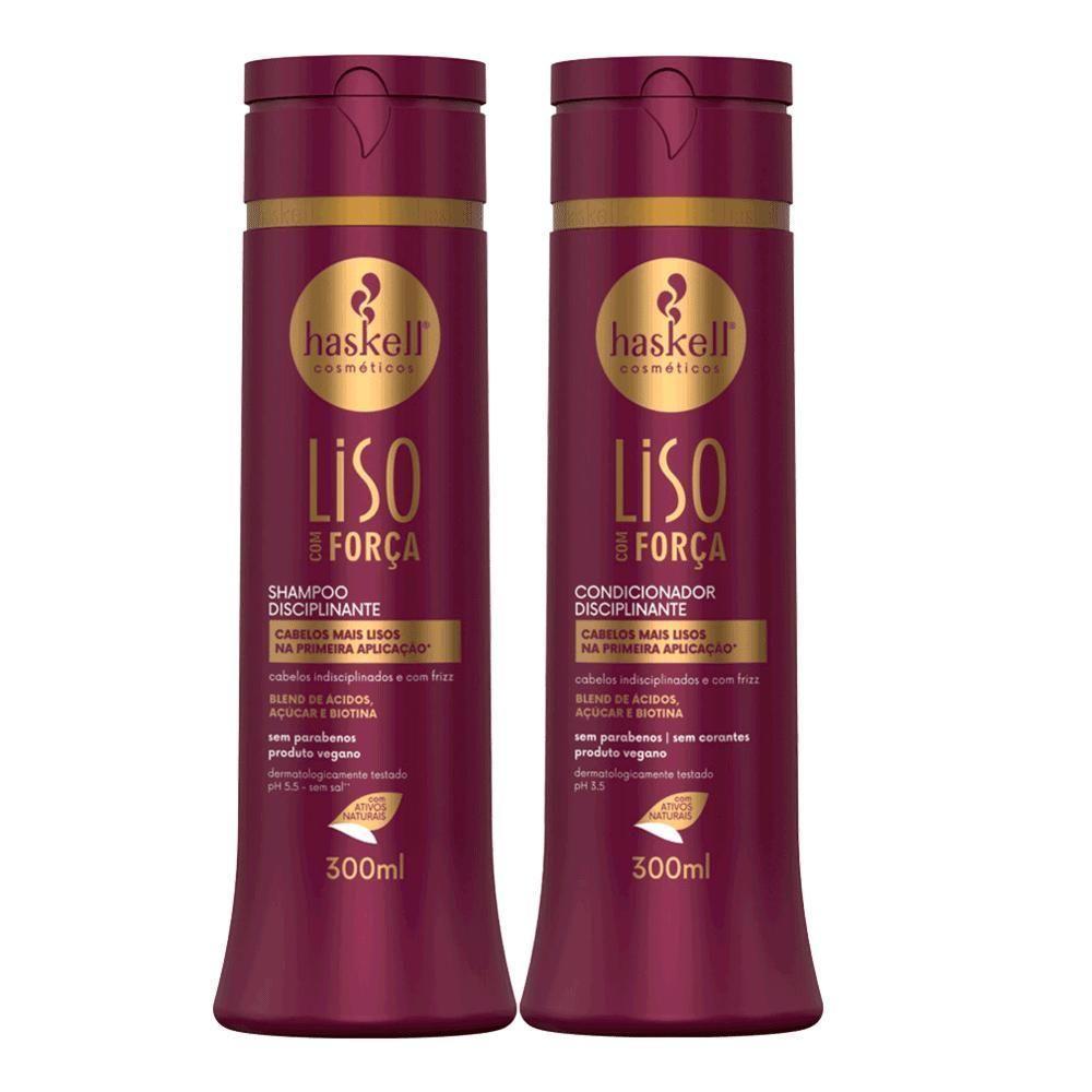 Kit Disciplinante Liso Com Força Haskell 300ml - 4
