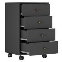 Mesa De Cabeceira 4 Gavetas Presence - Amêndola-grafito Amêndola-grafito - 5