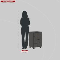 Mesa De Cabeceira 4 Gavetas Presence - Amêndola-grafito Amêndola-grafito - 6