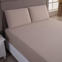 Jogo Cama Lençol Sonnet Casal Padrão Malha Lisa 100% Algodão Macio 3 Peças - Avelã - 2