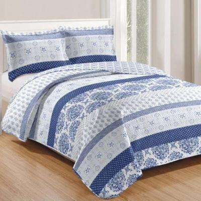 Kit Cobre Leito Colcha Mix Queen Estampado Dupla Face Floral 3 Peças - Suelen