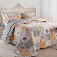 Kit Cobre Leito Colcha Mix Queen Estampado Dupla Face Floral 3 Peças - Luana - 1