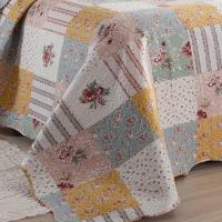 Kit Cobre Leito Colcha Mix Queen Estampado Dupla Face Floral 3 Peças - Luana - 3