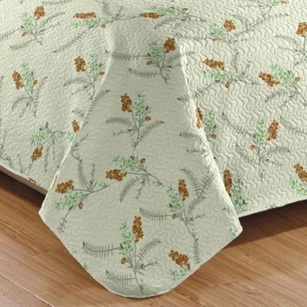 Kit Cobre Leito Colcha Mix Queen Estampado Dupla Face Floral 3 Peças - Isamara - 3