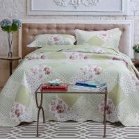 Kit Cobre Leito Colcha Mix Queen Estampado Dupla Face Floral 3 Peças - Naiara - 1