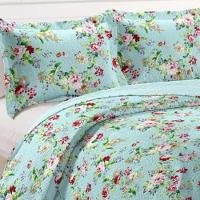 Kit Cobre Leito Colcha Mix Queen Estampado Dupla Face Floral 3 Peças - Luiza - 2