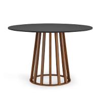 Conjunto Mesa De Jantar Redonda Talia Amadeirada Preta 120cm Com 4 Cadeiras Design Marcela - Marrom - 2