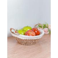 Cesta Ou Fruteira Sisal Com Forro 27cm X 21cm X 12,5 Cm - 2