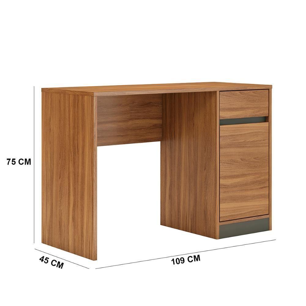 Escrivaninha 1 Porta 1 Gaveta Office Bélgica Amendola Grafito - 2