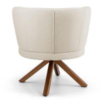 Poltrona Decorativa Sala De Estar Melissa Base Giromad Giratória C-107 Linho Bege - Domi - 5