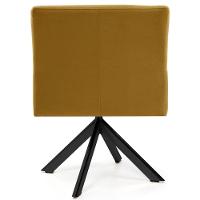 Poltrona Decorativa Giratória Base Eiffel Preto Angel Veludo C-260 Mostarda - Domi - 3