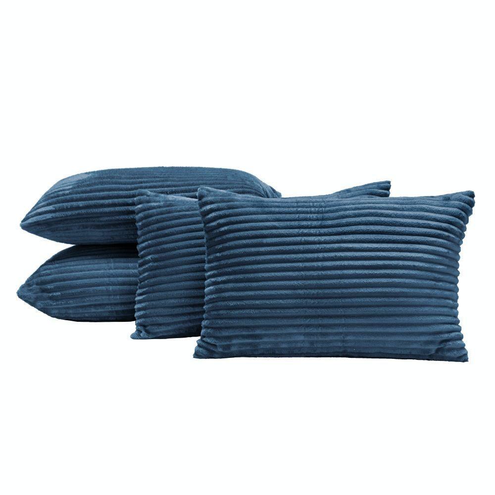 Kit 04 Almofadas Cheias Velvet Bariloche 60cm X 30cm - Marinho - 1