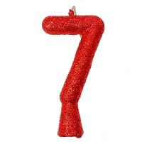 Vela De Aniversário Puro Glitter Vermelha Modelo 8 - 10