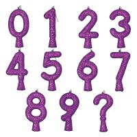 Vela De Aniversário Puro Glitter Roxa Modelo ? - 1