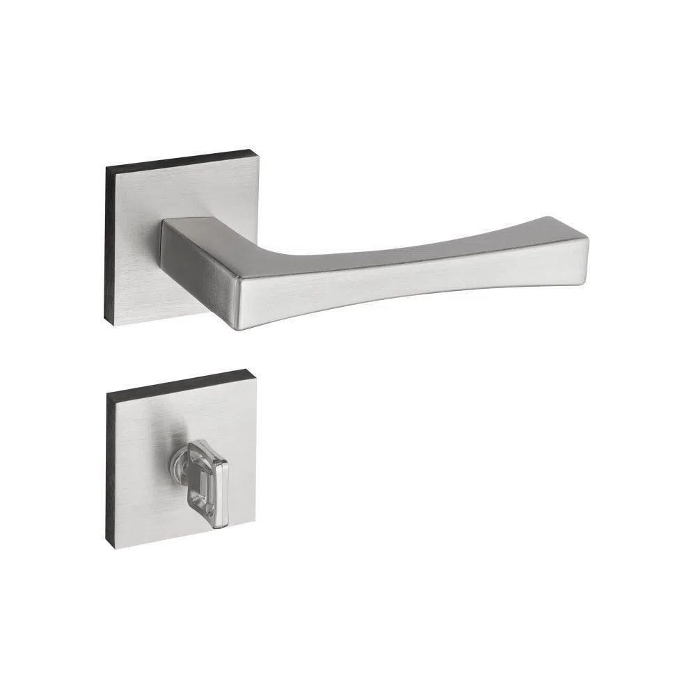 Fechadura Vivaldi Cromado Acetinado Roseta Quadrada 40mm Pado Banheiro / Wc - 1