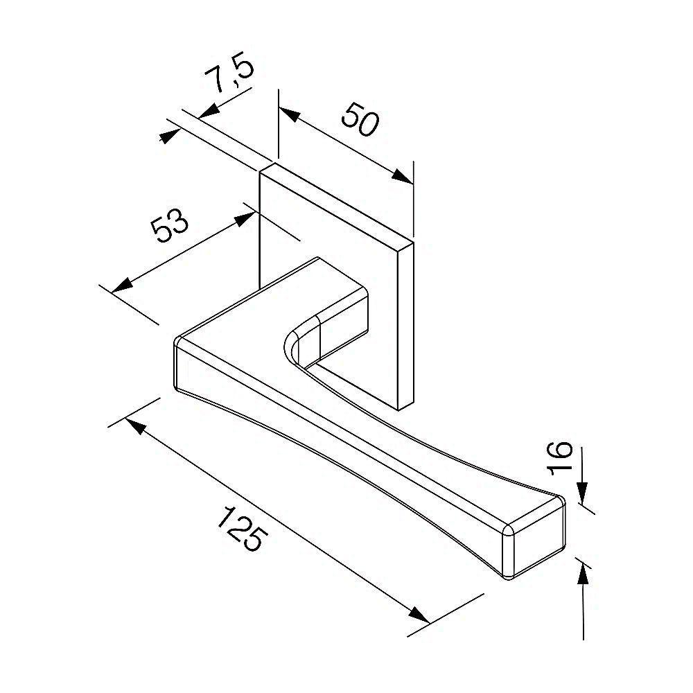 Fechadura Vivaldi Cromado Acetinado Roseta Quadrada 40mm Pado Banheiro / Wc - 3