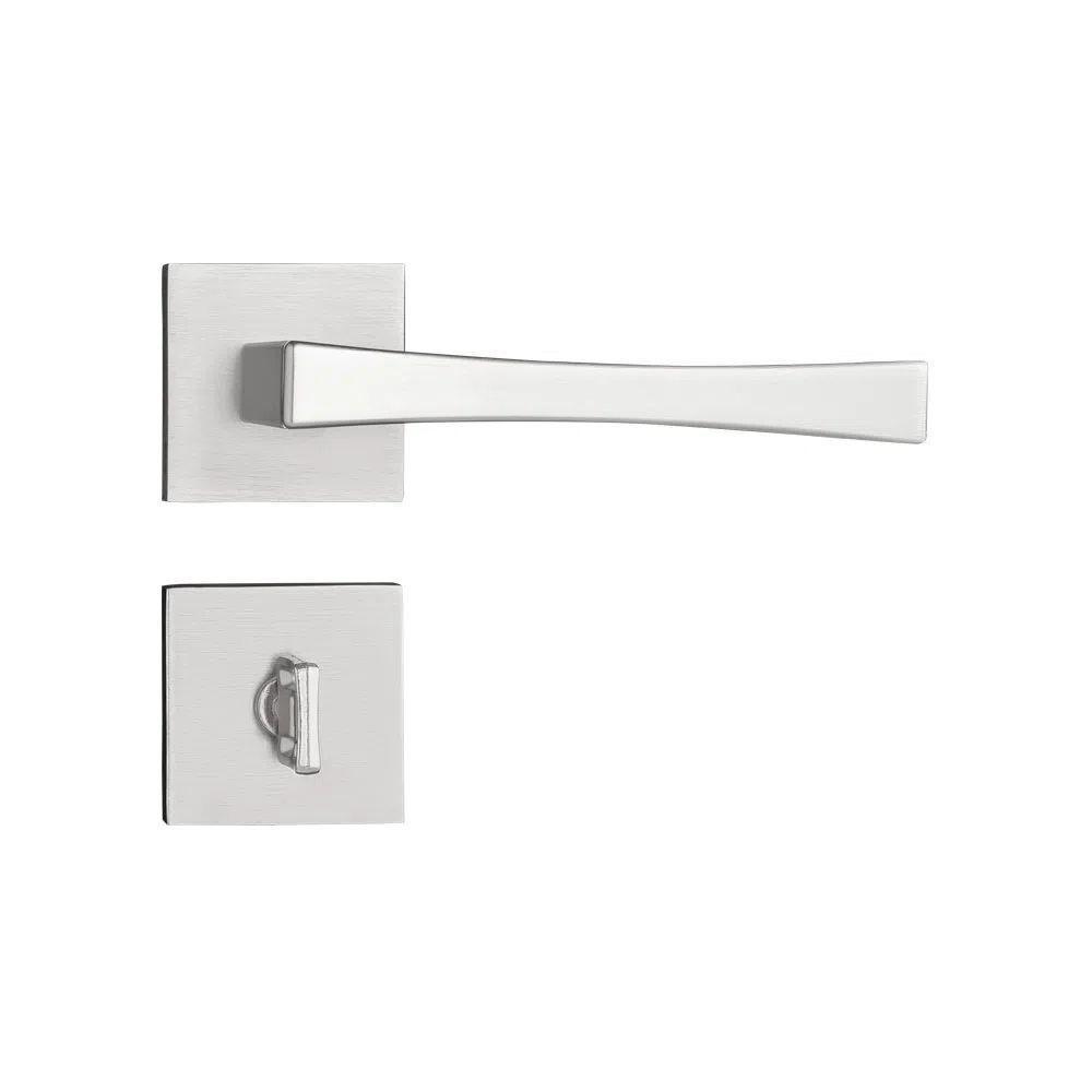 Fechadura Vivaldi Cromado Acetinado Roseta Quadrada 40mm Pado Banheiro / Wc - 6