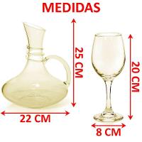 Conjunto De 6 Taças 320ml E Decanter 1,5l Em Vidro Gourmet - 6