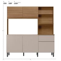 Armário De Cozinha Compacta 5 Portas 1 Gaveta Naves Amêndola Touch Nude Prime