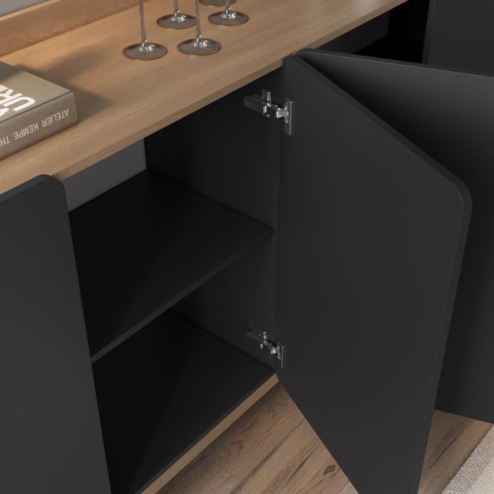 Balcão Buffet 4 Portas 200cm John - Preto - 6