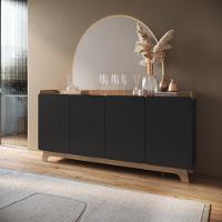 Balcão Buffet 4 Portas 200cm John - Preto - 2