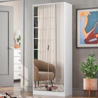 Armário Multiuso Sapateira 2 Portas Com Espelho E 1 Gaveta Grife Branco - 1