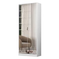 Armário Multiuso Sapateira 2 Portas Com Espelho E 1 Gaveta Grife Branco - 2