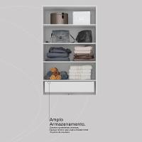 Armário Multiuso Sapateira 2 Portas Com Espelho E 1 Gaveta Grife Branco - 8