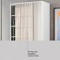 Armário Multiuso Sapateira 2 Portas Com Espelho E 1 Gaveta Grife Branco - 9