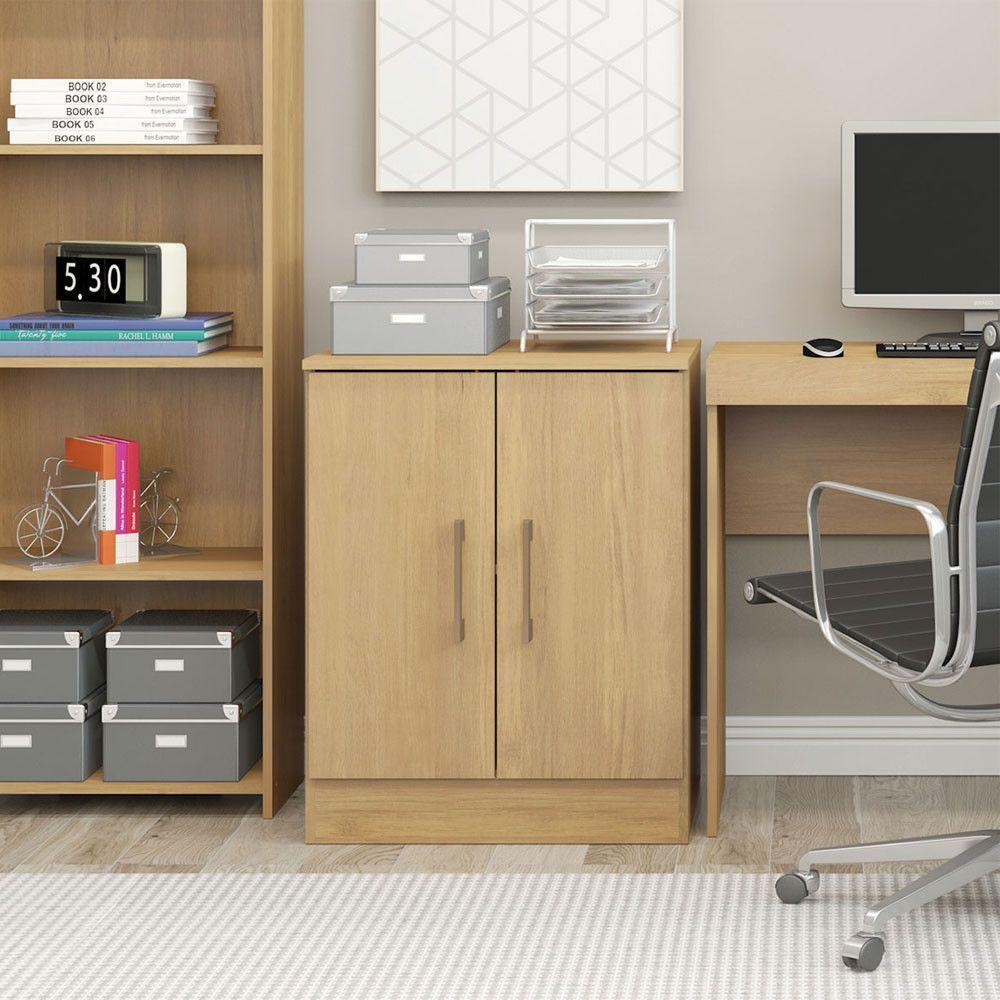 Armário Multiuso Com 2 Portas 60x76cm Menu Móveis Carvalho - 1