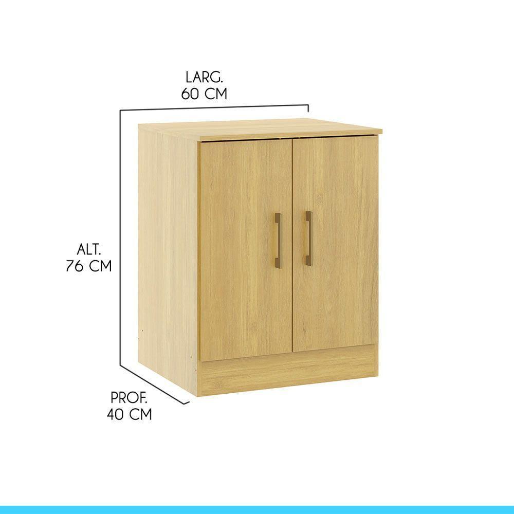 Armário Multiuso Com 2 Portas 60x76cm Menu Móveis Carvalho - 3