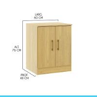 Armário Multiuso Com 2 Portas 60x76cm Menu Móveis Carvalho - 3