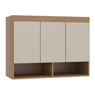 Armário Aéreo Guarda Roupa Modulado Selene 3pts Menu Móveis Carvalho