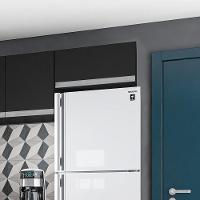 Armário Aéreo Geladeira 60cm 1 Porta Basculante Andréia Preto - Ajl Móveis - 2