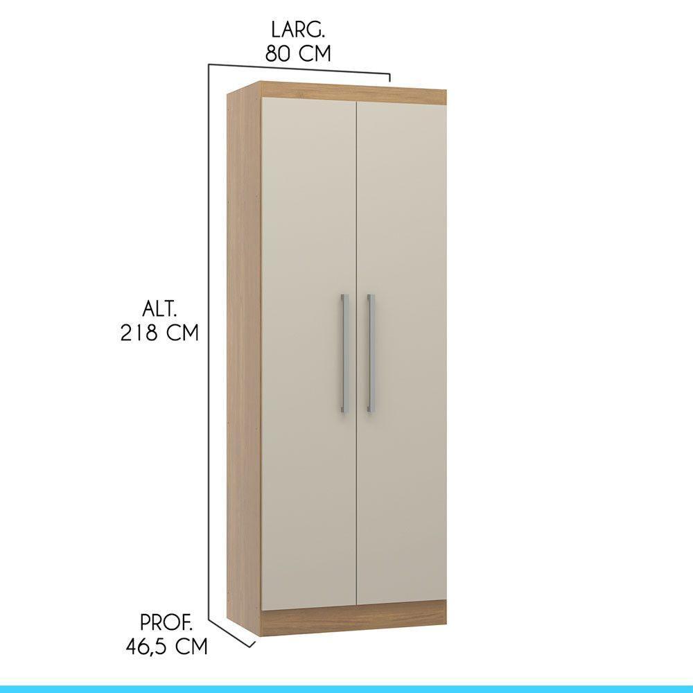 Armário 2pts Modulado Selene 80x218cm Mdp Menu Móveis Carvalho - 3