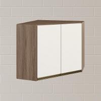 Armario Canto Obliquo 2 Portas Mdf 75cm Kali 12209 Carvalho Toq Off White Cetim Nicioli - 2