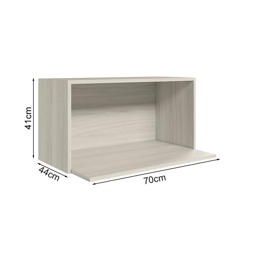 Armario Aereo Porta Microondas Mdf 70 Cm Kali 15219 Bianco Toq Nicioli - 3