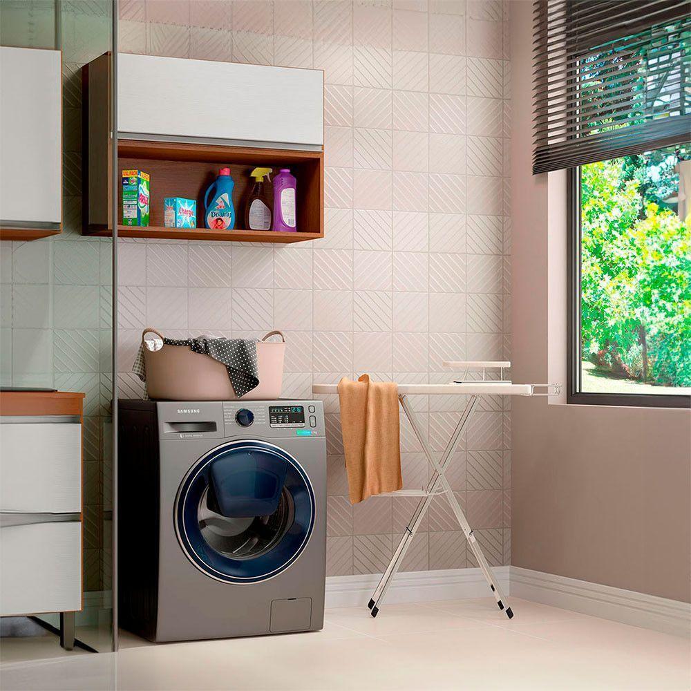 Armário Aéreo Basculante Modulado Com Nicho 2pçs Menu Móveis Branco Avelã - 1