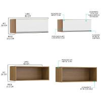 Armário Aéreo Basculante Modulado Com Nicho 2pçs Menu Móveis Branco Avelã - 2