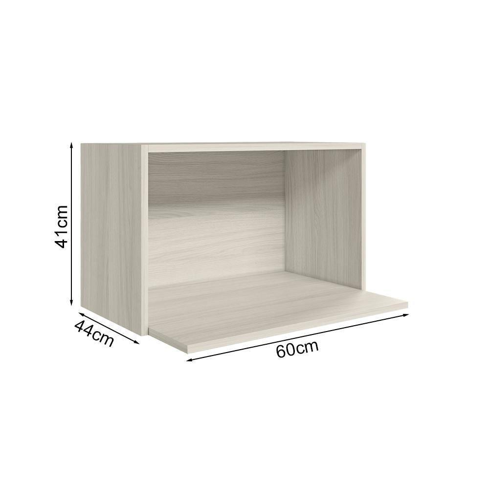 Armario Aereo Porta Microondas Mdf 60 Cm Kali 15214 Bianco Toq Nicioli - 3
