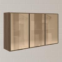 Armario Aereo 3 Portas Vidro Mdf 120 Cm Kali 1219763 Carvalho Toq Nicioli - 2