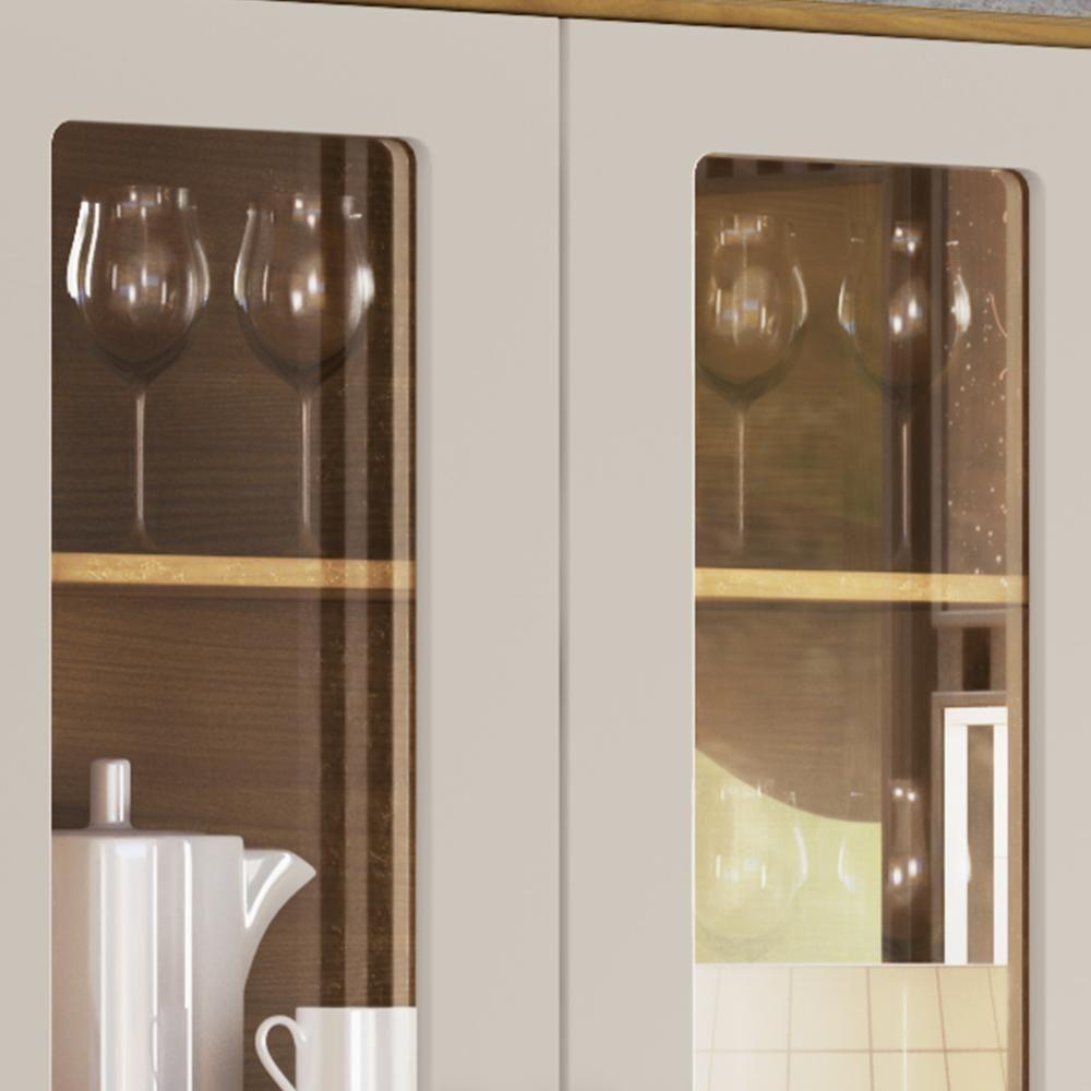 Cristaleira 2 Portas 2 Gavetas Liz Off White Nature Henn - 5