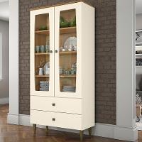 Cristaleira 2 Portas 2 Gavetas Liz Off White Nature Henn - 2