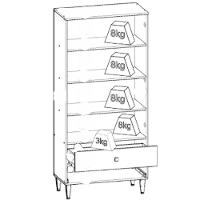 Cristaleira 2 Portas 2 Gavetas Liz Off White Nature Henn - 6