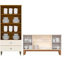 Cristaleira Liz E Buffet Eiffel Para Sala Off White Nature Henn - 2