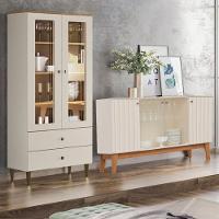 Cristaleira Liz E Buffet Eiffel Para Sala Off White Nature Henn - 5
