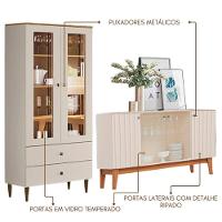 Cristaleira Liz E Buffet Eiffel Para Sala Off White Nature Henn - 6