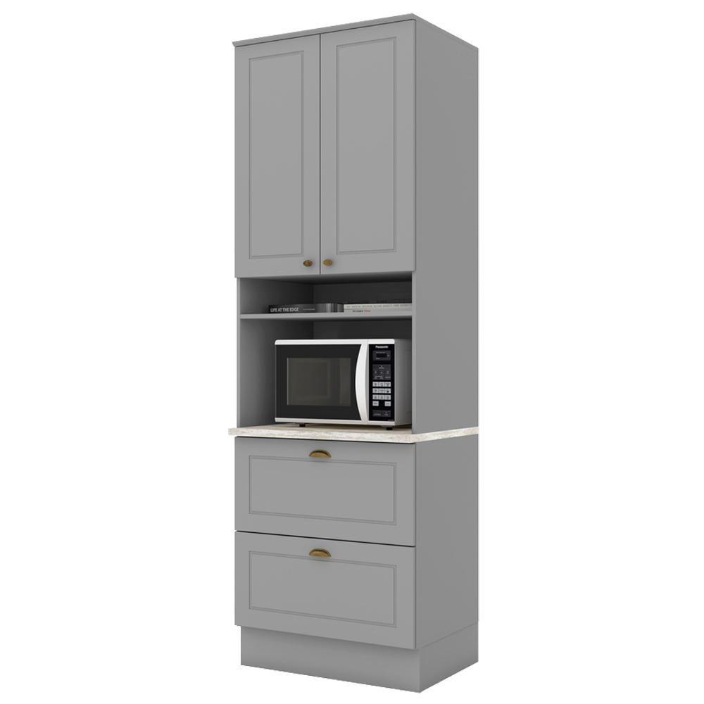 Torre Quente 2 Portas 2 Gav 72 Cm C350 Americana Cinza Calcare Henn - 1