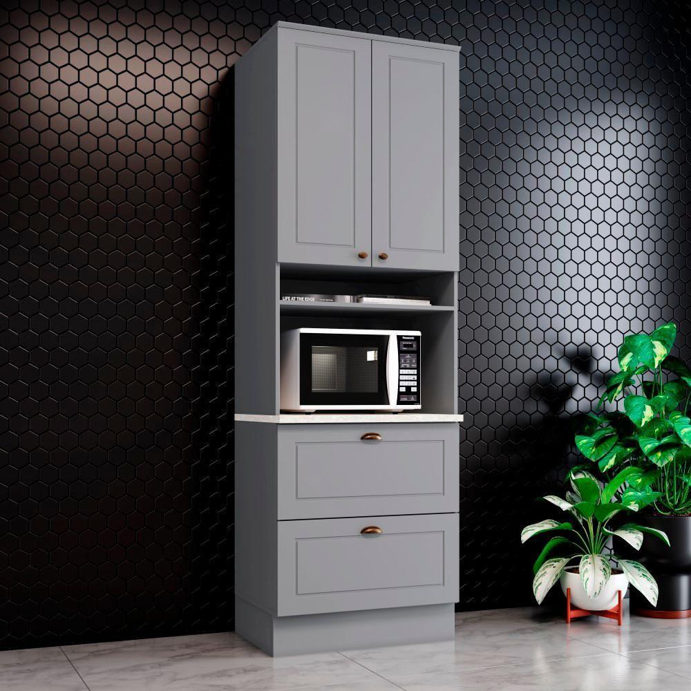 Torre Quente 2 Portas 2 Gav 72 Cm C350 Americana Cinza Calcare Henn - 2