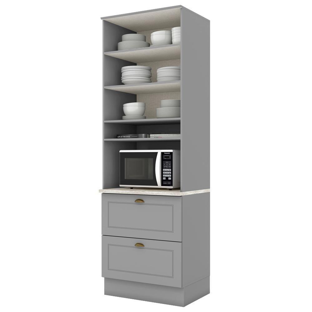 Torre Quente 2 Portas 2 Gav 72 Cm C350 Americana Cinza Calcare Henn - 4